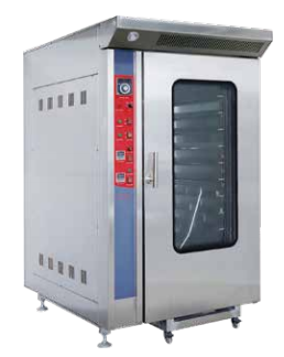 Convection rack oven with trolley, 12 pans, gas or electric