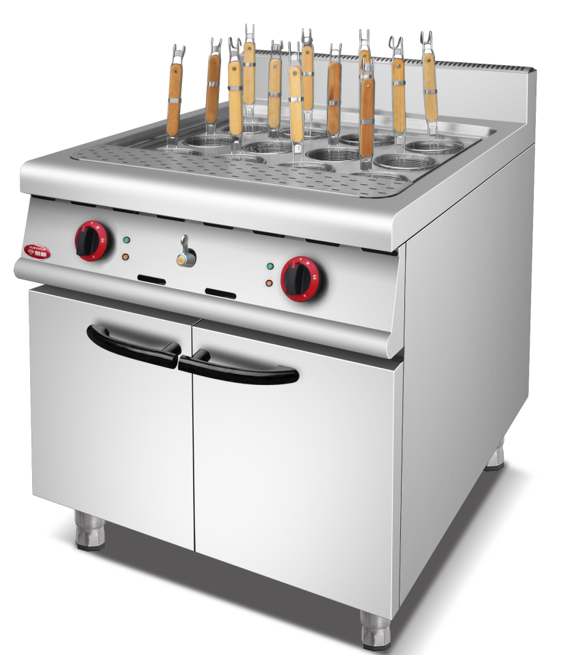 Electric pasta cooker with cabinet