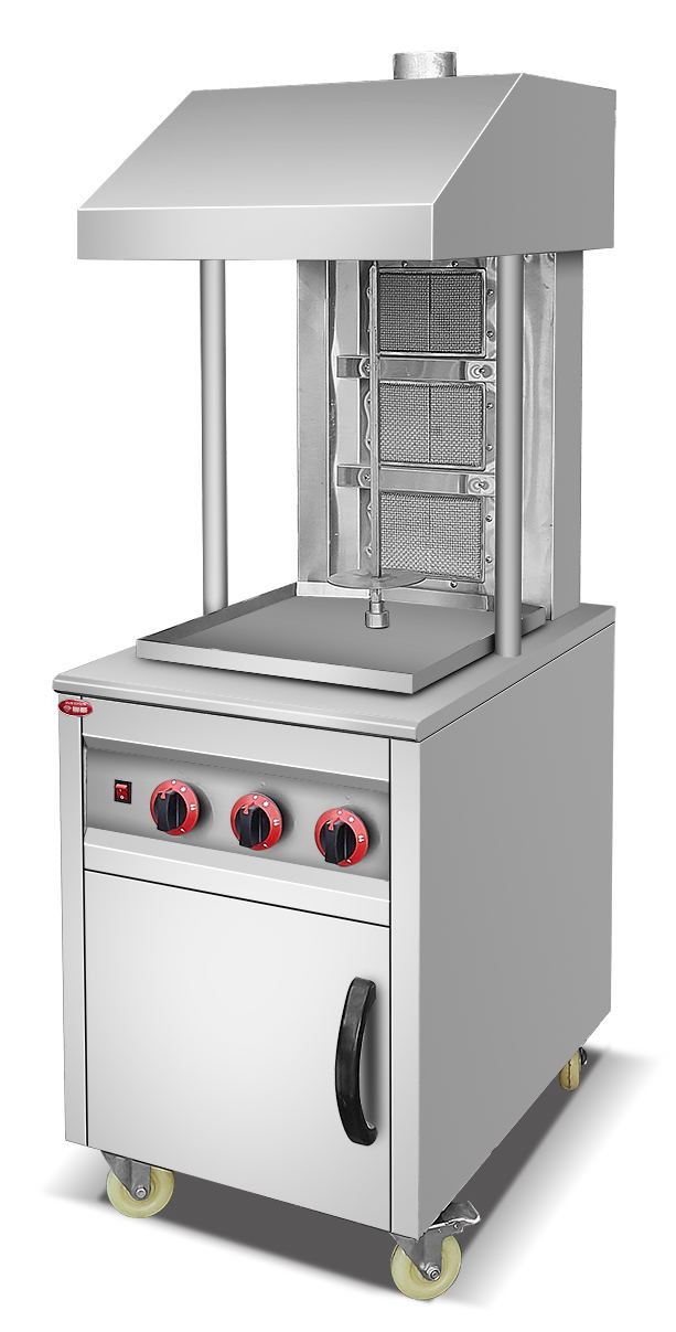 Gas freestanding shawarma machine, 3 burners