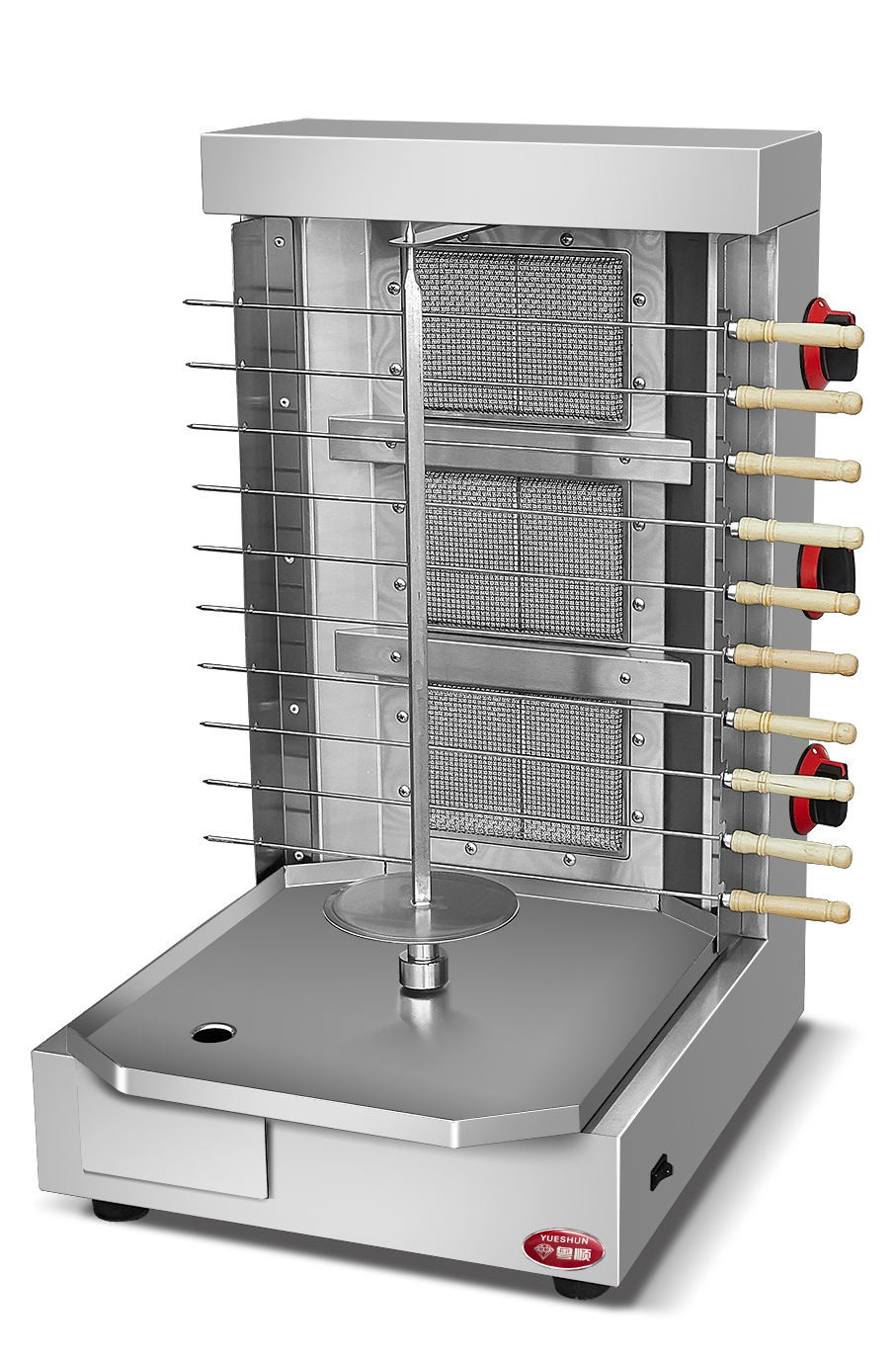 Gas tabletop shawarma machine, 3 burners