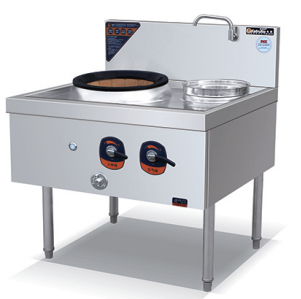 Gas wok stove, 1 burner + 1 warmer, 1100 mm