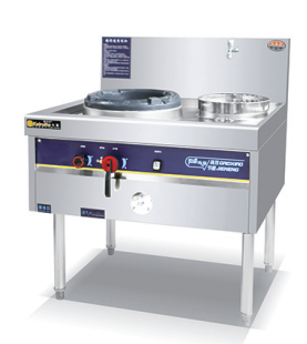 Gas wok stove, 1 burner + 1 warmer, 900 mm