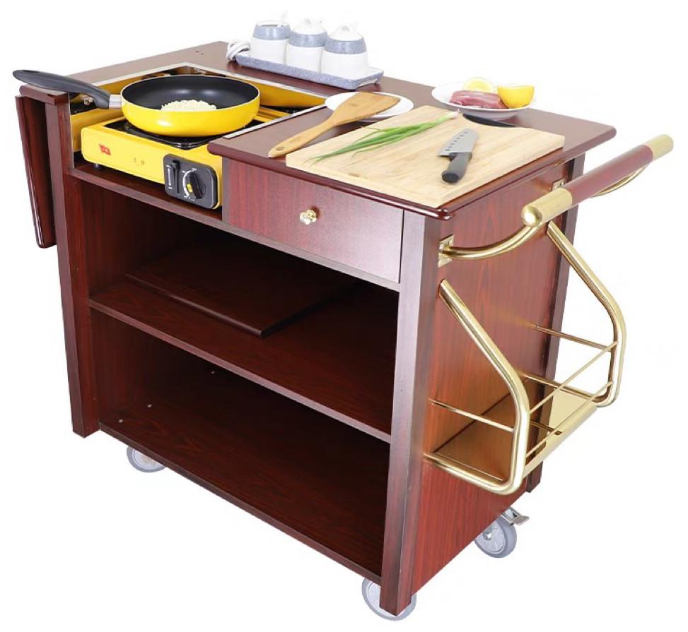 Mobile cooking service trolley