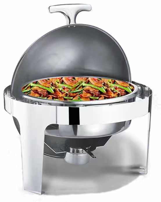 Round roll-top chafing dish