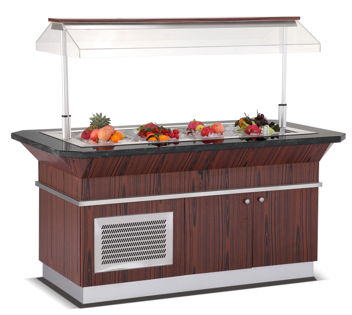 Salad display chiller with marble top