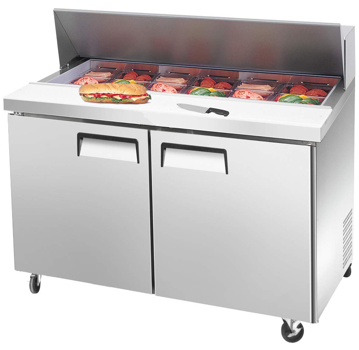 Stainless salad worktable chiller