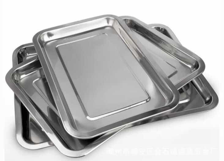Stainless steel rectangular tray