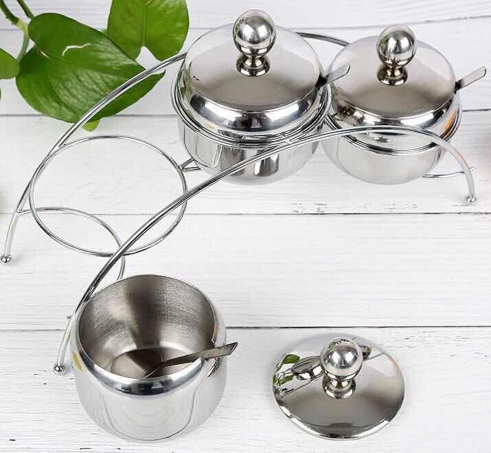 Stainless steel sugar bowl