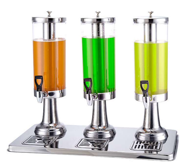 Stainless steel triple juice dispenser, 3 × 3 L