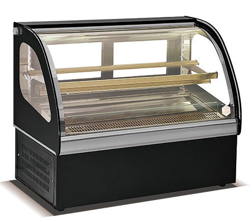 Tabletop cake display fridge, curved glass