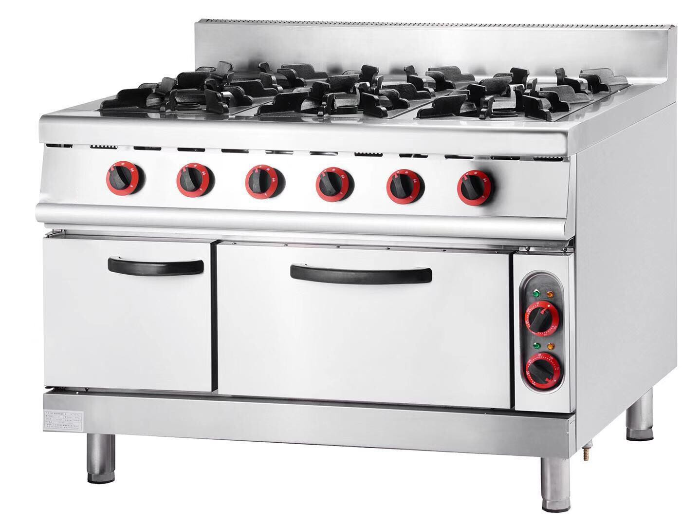 6-burner gas range with gas oven
