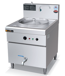 Electric boiling pan with liquid-filled jacket, 70–98 L