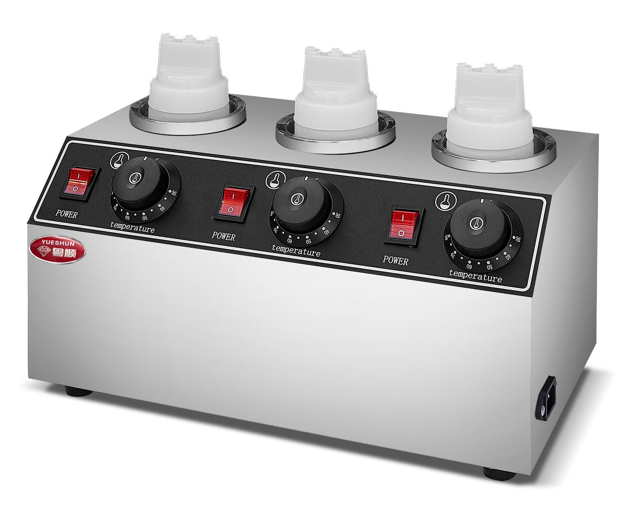 Electric chocolate and cheese warmer, triple head