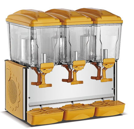 Electric cold drink machine, 3 tanks, 18 L each