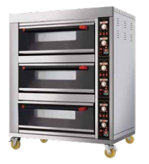 Electric deck oven, 3 decks, 6 trays, 1220 mm