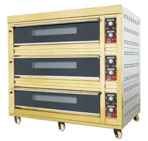 Electric deck oven, 3 decks, 6 trays, 1350 mm