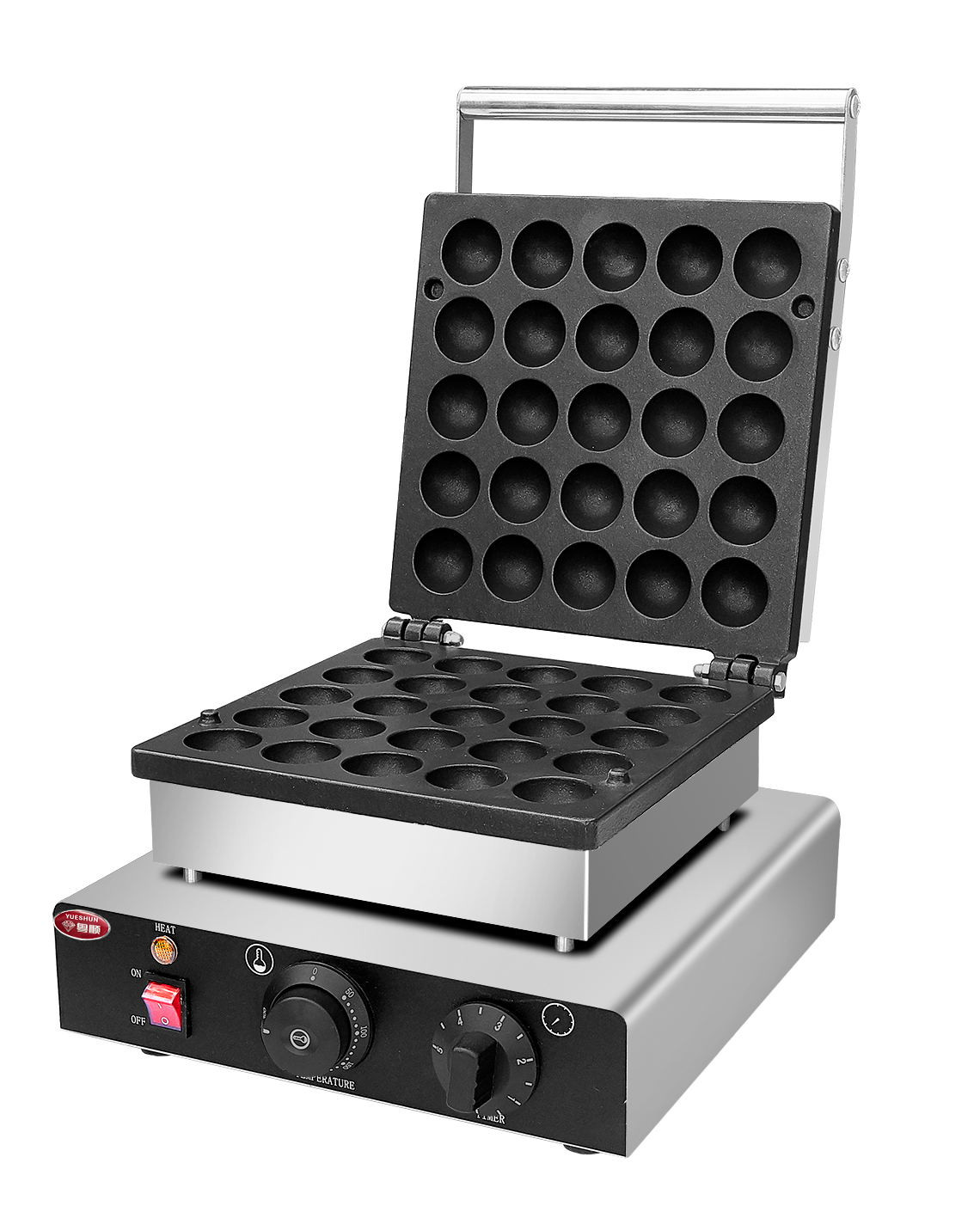 Electric fish ball maker with press plate, 25 holes