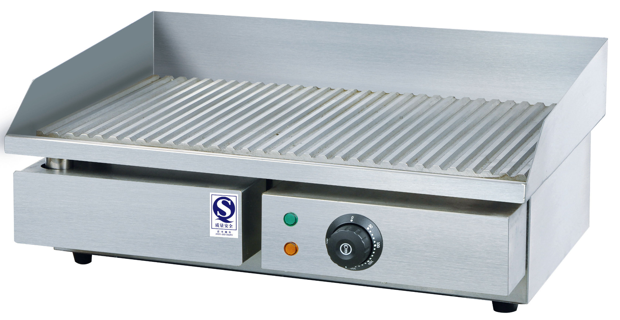 Electric grooved griddle