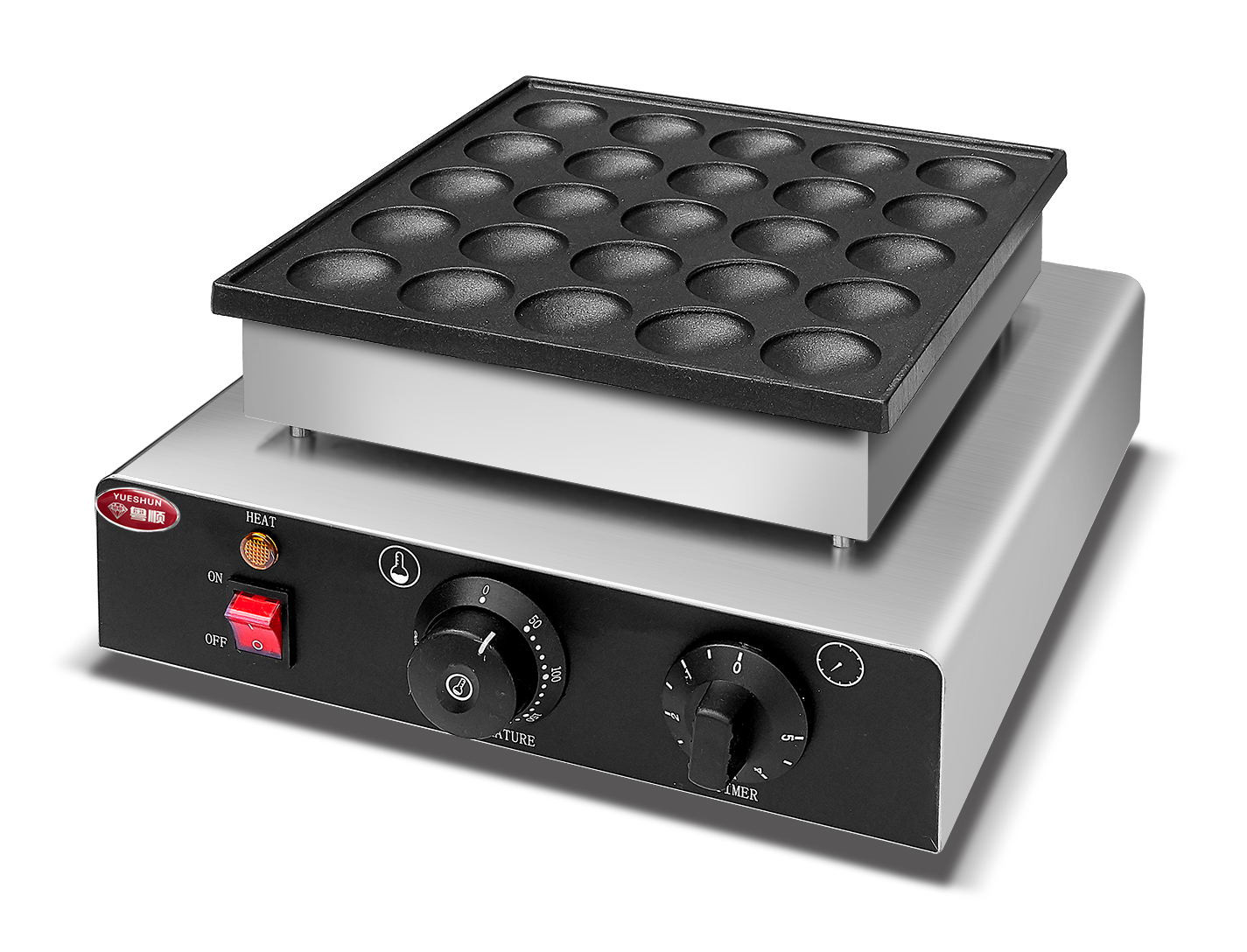 Electric mini pancake maker, 25 holes