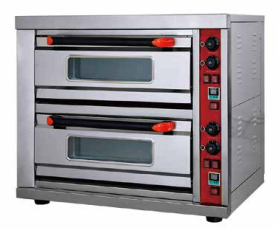 Electric pizza oven, 2 decks, 2 trays