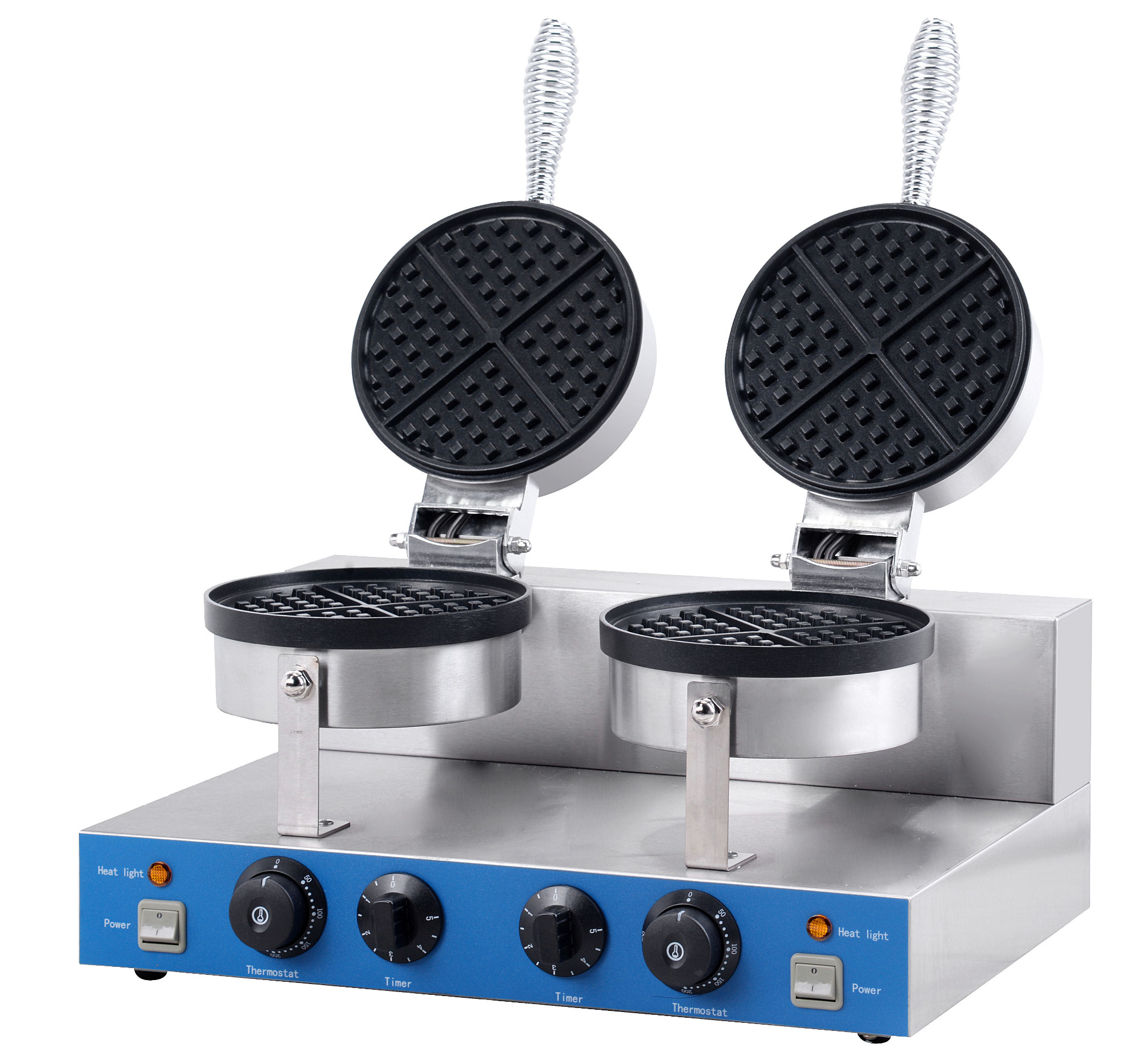 Electric round waffle maker, double head