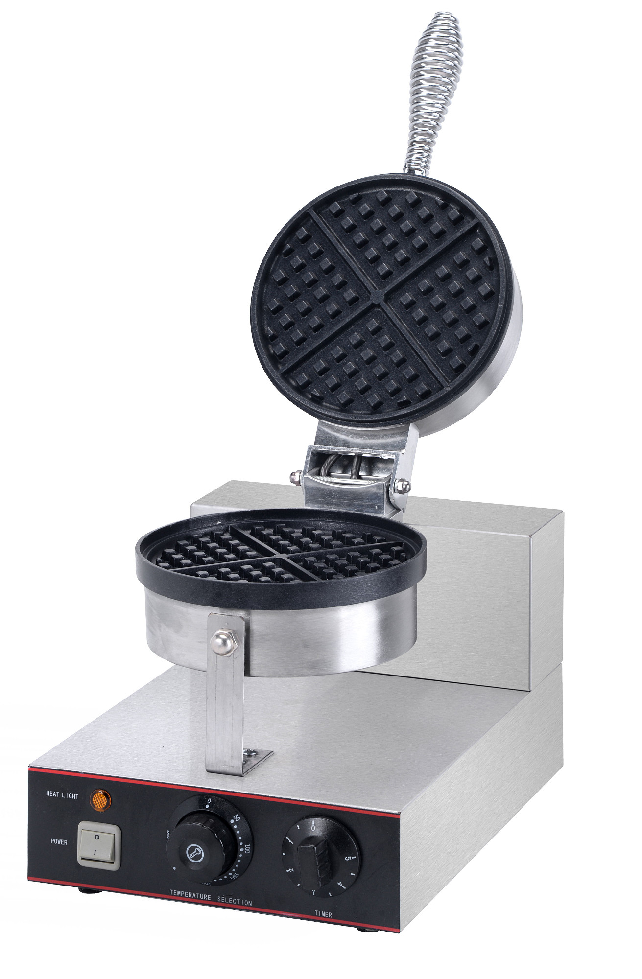 Electric round waffle maker, single head