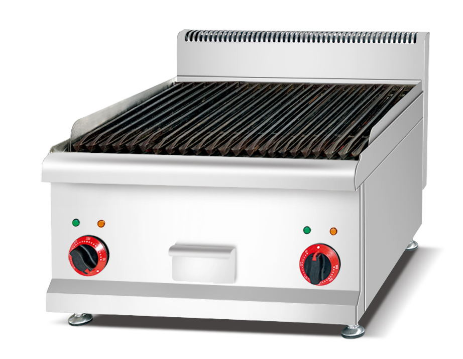 Electric tabletop lava rock grill
