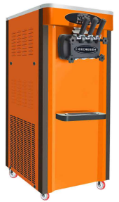 Freestanding soft serve ice cream machine, 25–28 L/h, orange