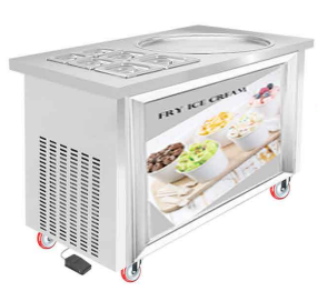 Fried ice cream machine, round pan, with GN pans
