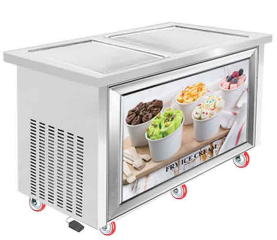 Fried ice cream machine, square pan, double head