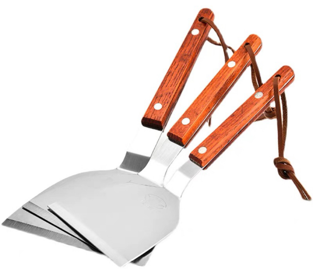 Frying spatula with rosewood handle