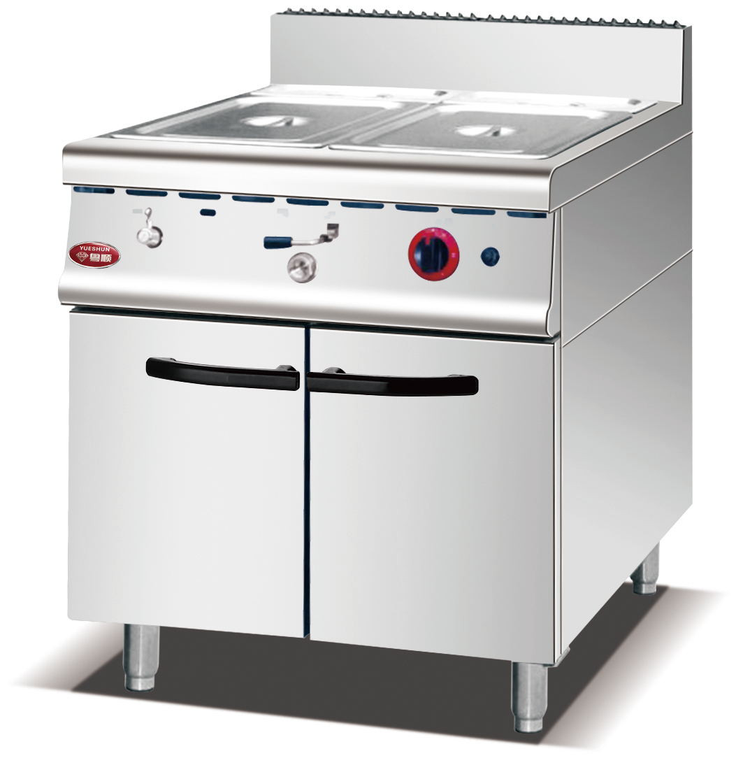 Gas bain marie with cabinet