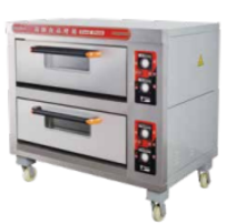 Gas deck oven, 2 decks, 4 trays, 840 mm deep