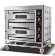 Gas deck oven, 2 decks, 4 trays, 890 mm deep