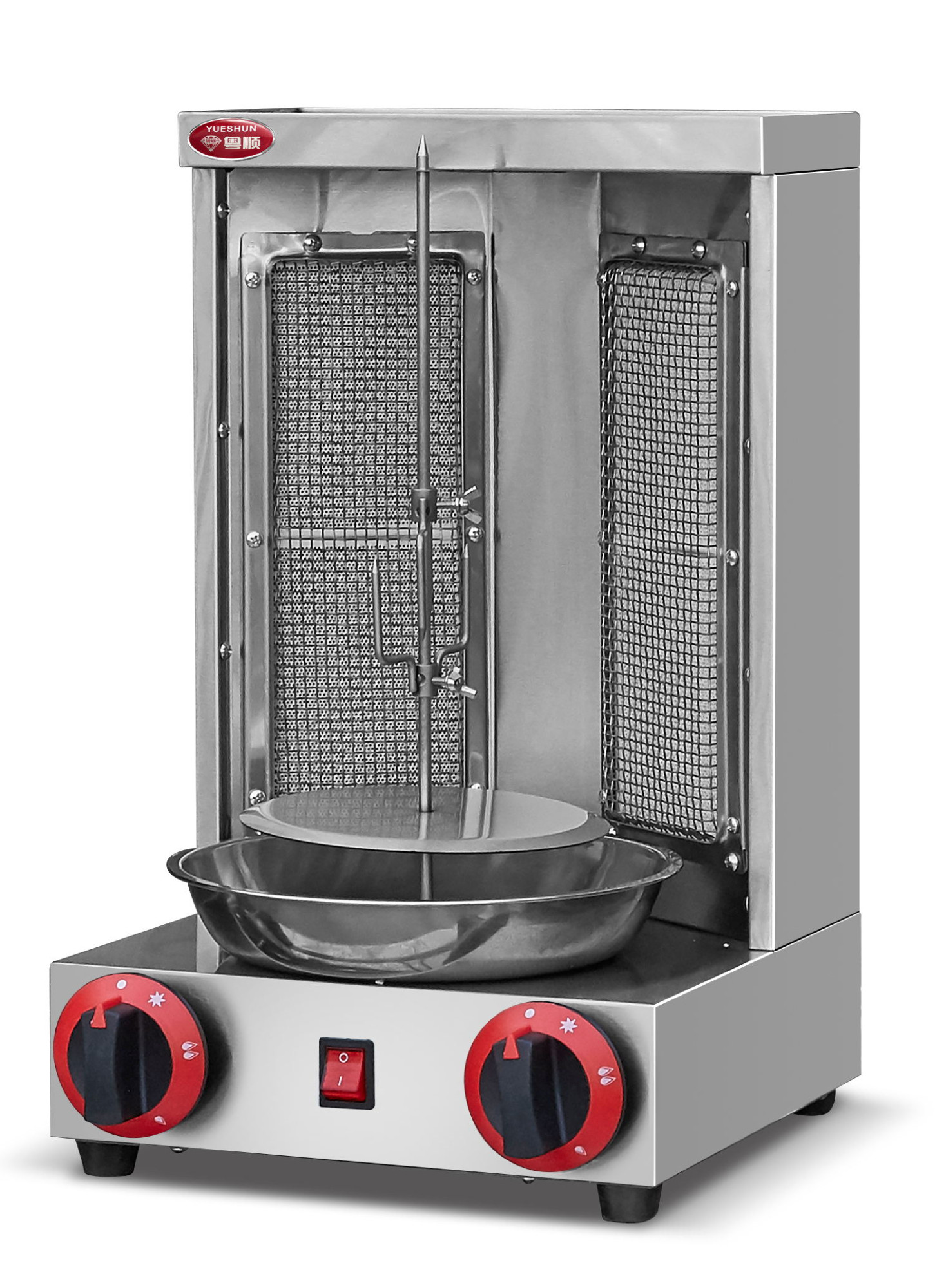 Gas tabletop shawarma machine, 2 burners