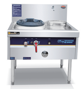 Gas wok stove, 1 burner + 1 warmer, 900 mm, style 2