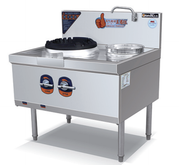 Gas wok stove, 1 burner + 1 warmer, 960 mm