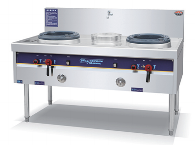 Gas wok stove, 2 burners + 1 warmer, 1300–1500 mm