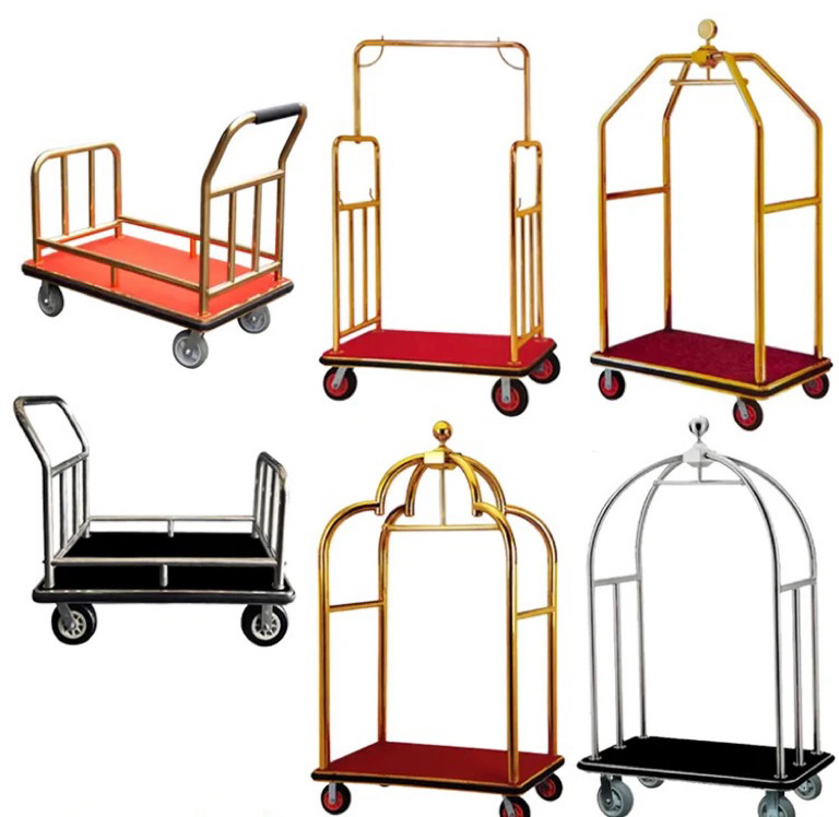 Gold luggage trolley, other styles