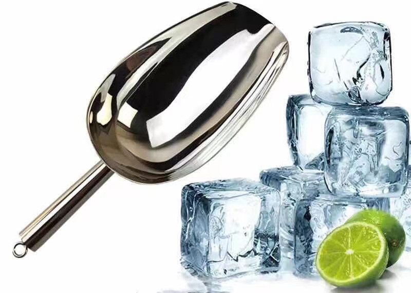 Ice scoop, stainless steel or polycarbonate
