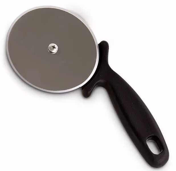 Large pizza cutter with black handle