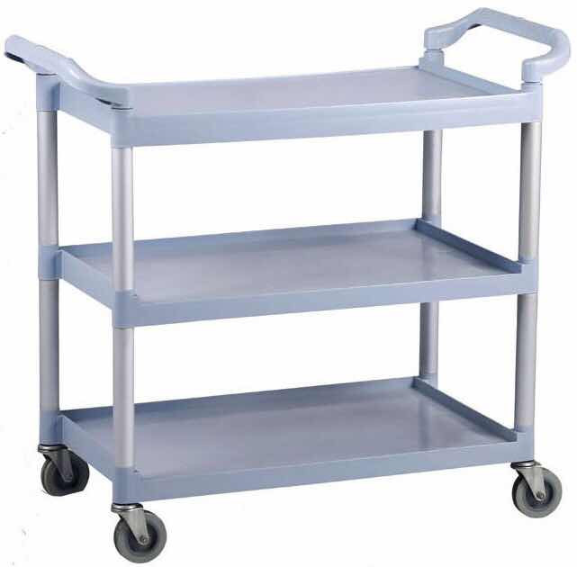 Plastic 3-tier service trolley
