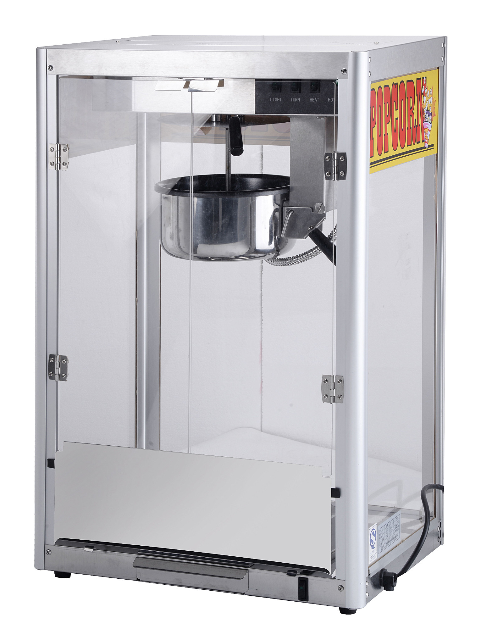 Popcorn machine, silver
