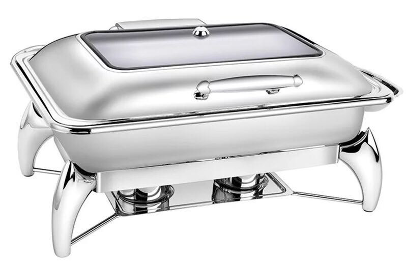 Rectangular hydraulic chafing dish