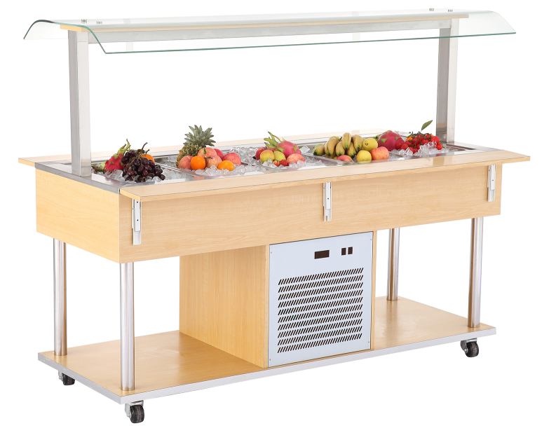 Salad display chiller, 5 × GN 1/1, 1650 mm