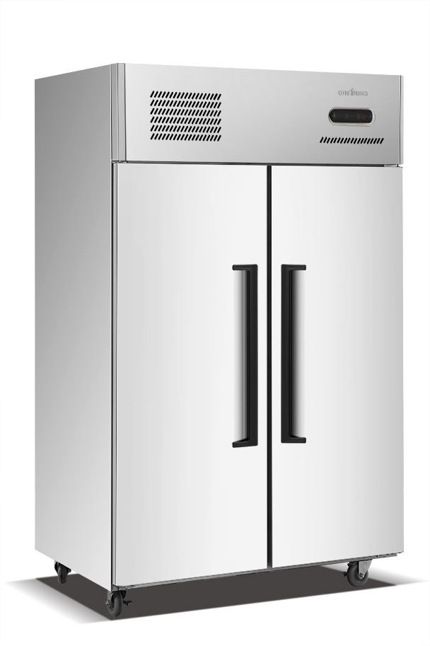 Stainless 2-door kitchen refrigerator, 1450 mm
