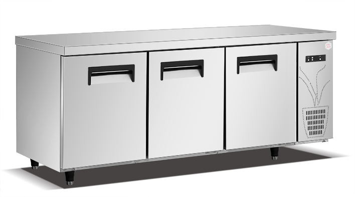 Stainless 3-door undercounter chiller