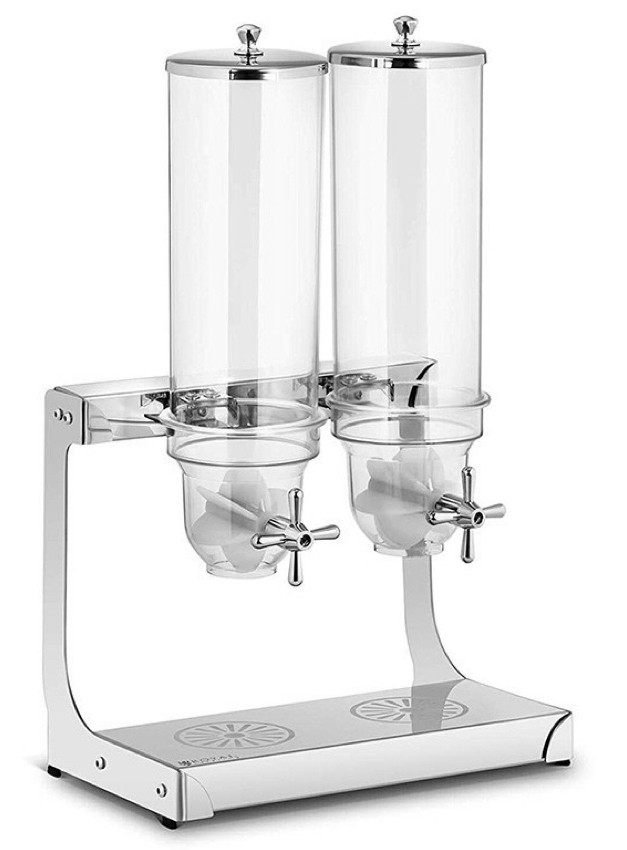 Stainless steel double cereal dispenser