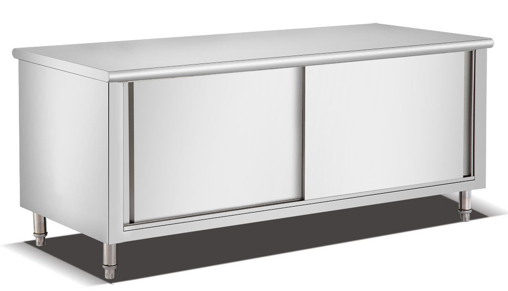 Stainless steel dual-channel work cabinet