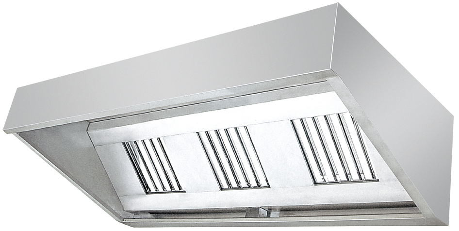 Stainless steel extraction hood, British style